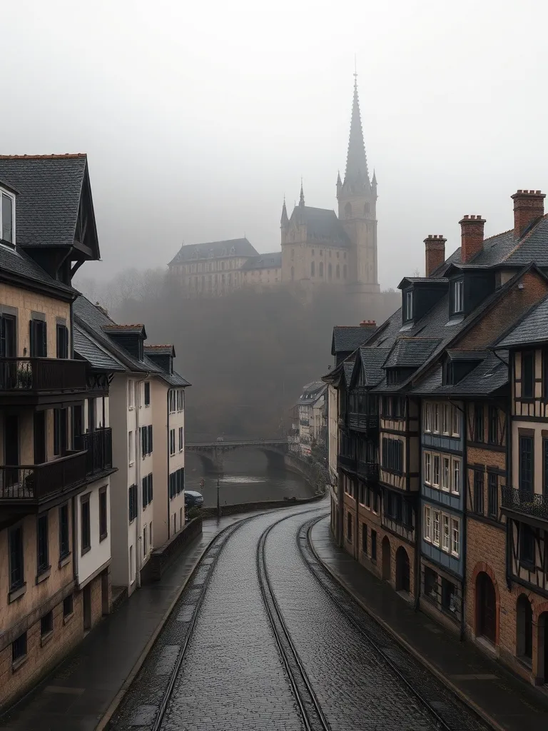 Architecture of Bouillon city with the Semois river and cast